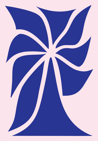 Tropical Palm Flower Logo #fce4ec/#283593