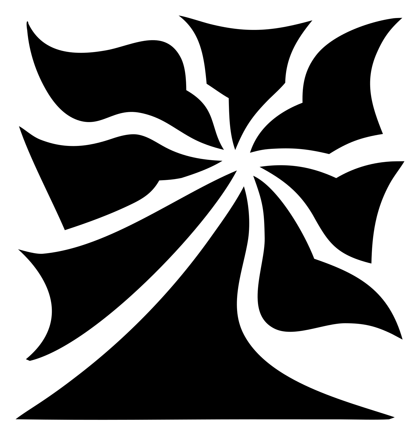 Swirling Daisy Bloom Logo #ffffff/#000000