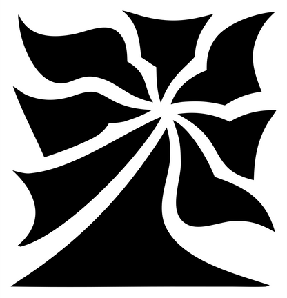 Swirling Daisy Bloom Logo #ffffff/#000000