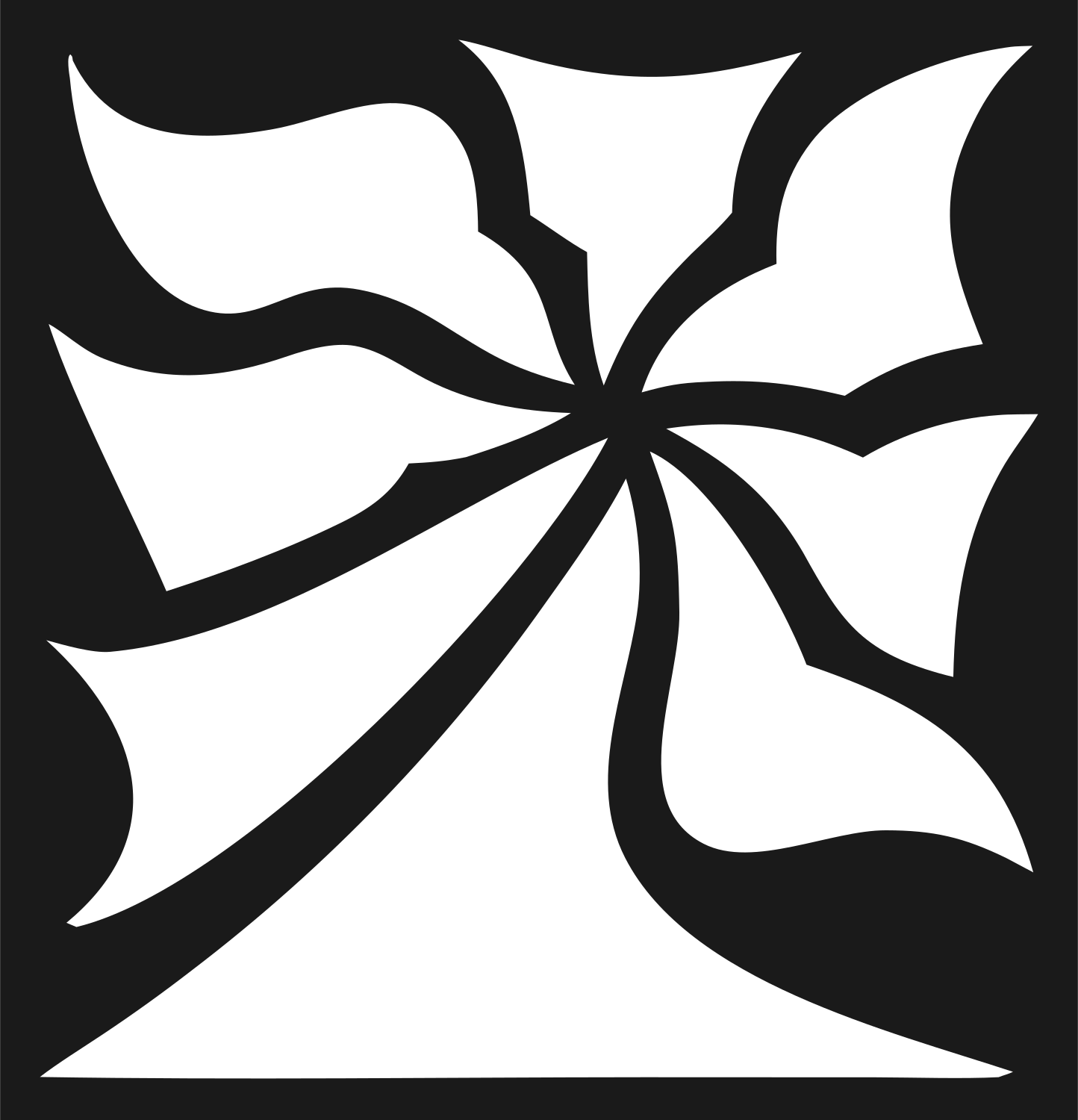 Swirling Daisy Bloom Logo #1a1a1a/#ffffff