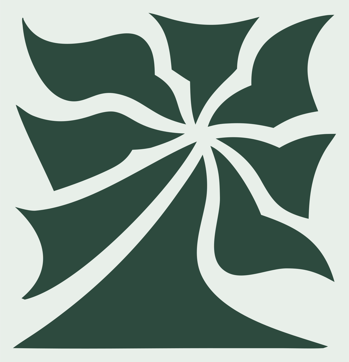 Swirling Daisy Bloom Logo #e8efe9/#2d4a3e