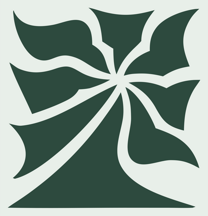 Swirling Daisy Bloom Logo #e8efe9/#2d4a3e