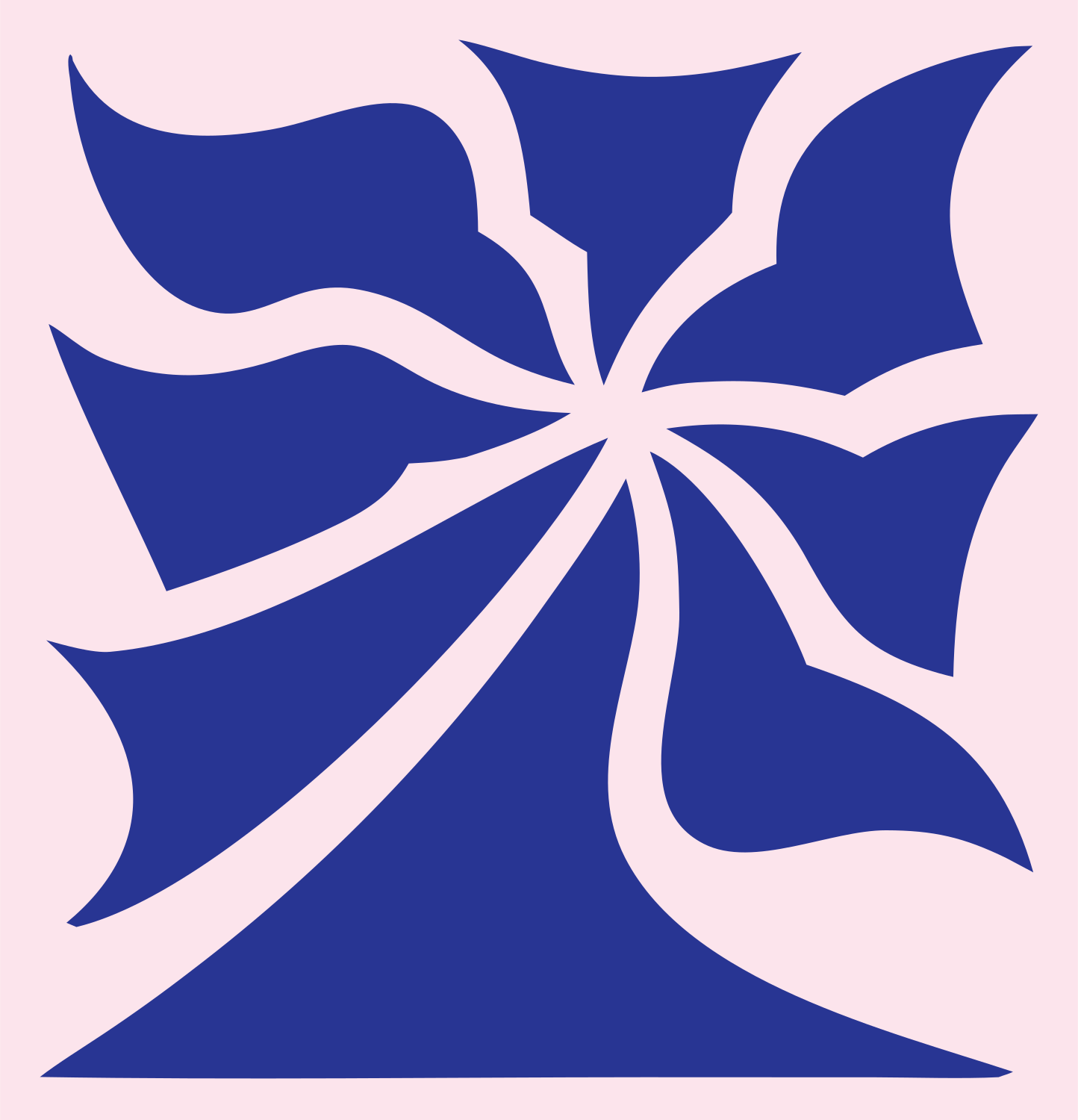 Swirling Daisy Bloom Logo #fce4ec/#283593