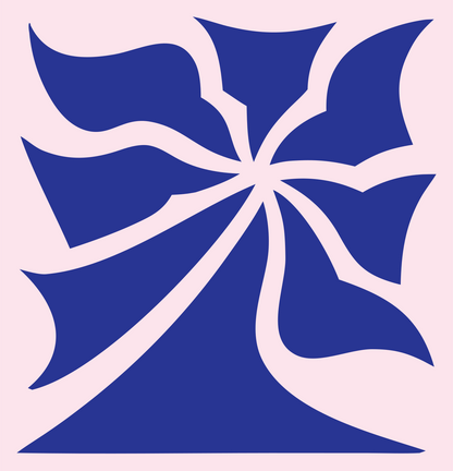 Swirling Daisy Bloom Logo #fce4ec/#283593