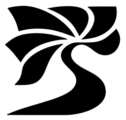 Flowing Daisy Petals Logo #ffffff/#000000