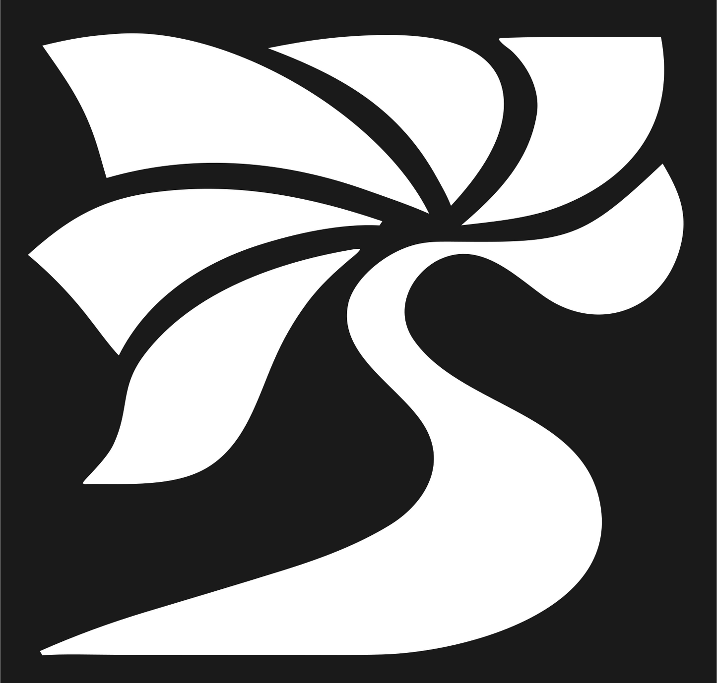 Flowing Daisy Petals Logo #1a1a1a/#ffffff