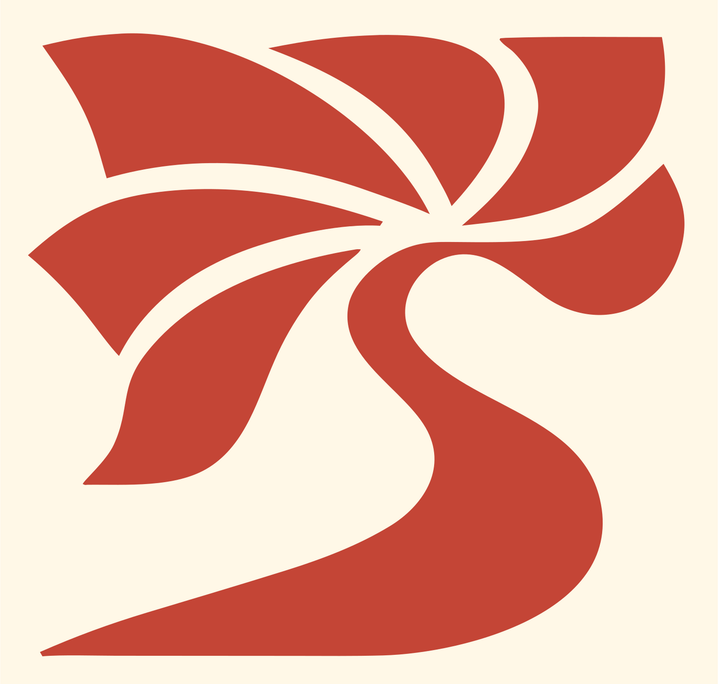 Flowing Daisy Petals Logo #fff8e7/#c44536