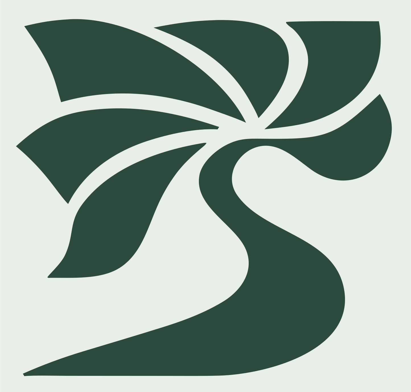 Flowing Daisy Petals Logo #e8efe9/#2d4a3e