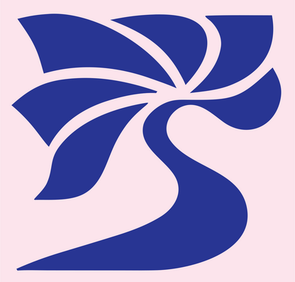 Flowing Daisy Petals Logo #fce4ec/#283593