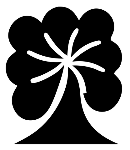 Tree Daisy Canopy Logo #ffffff/#000000