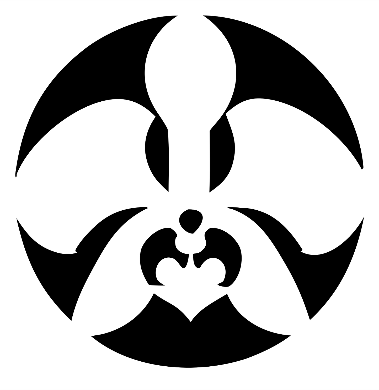 Orchid Negative Space Circle Logo #ffffff/#000000