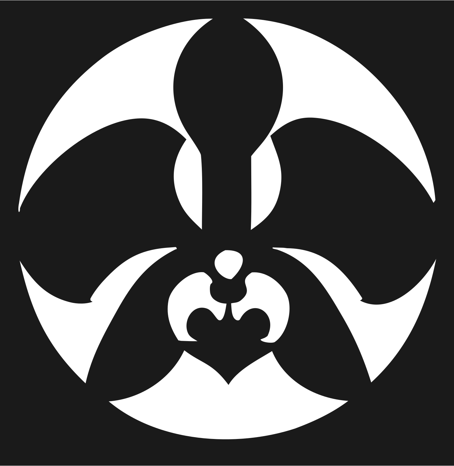 Orchid Negative Space Circle Logo #1a1a1a/#ffffff