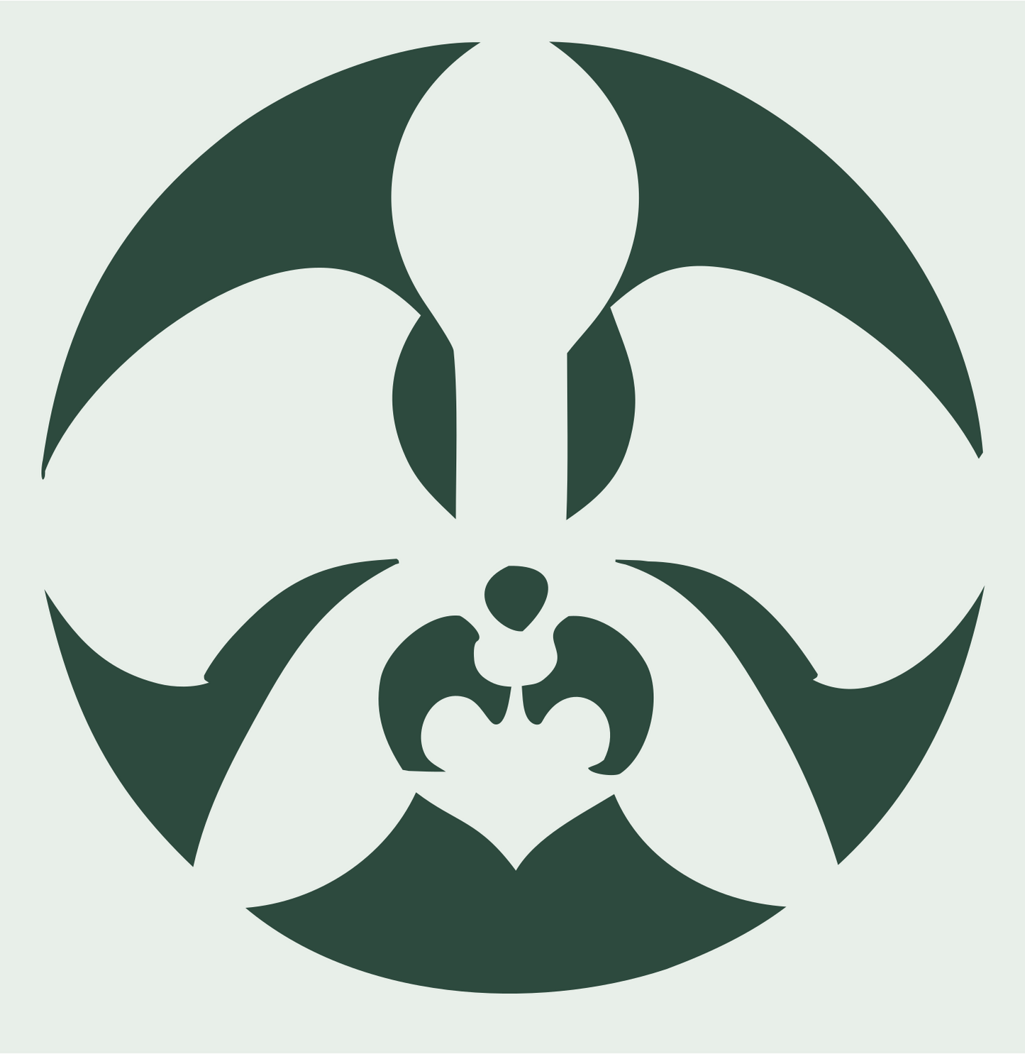 Orchid Negative Space Circle Logo #e8efe9/#2d4a3e