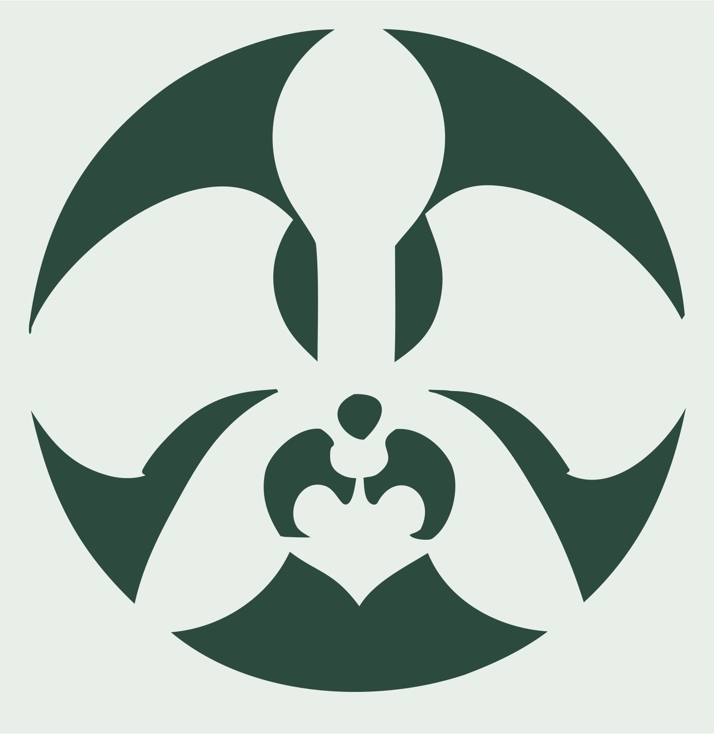 Orchid Negative Space Circle Logo #e8efe9/#2d4a3e