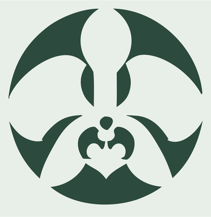 Orchid Negative Space Circle Logo #e8efe9/#2d4a3e
