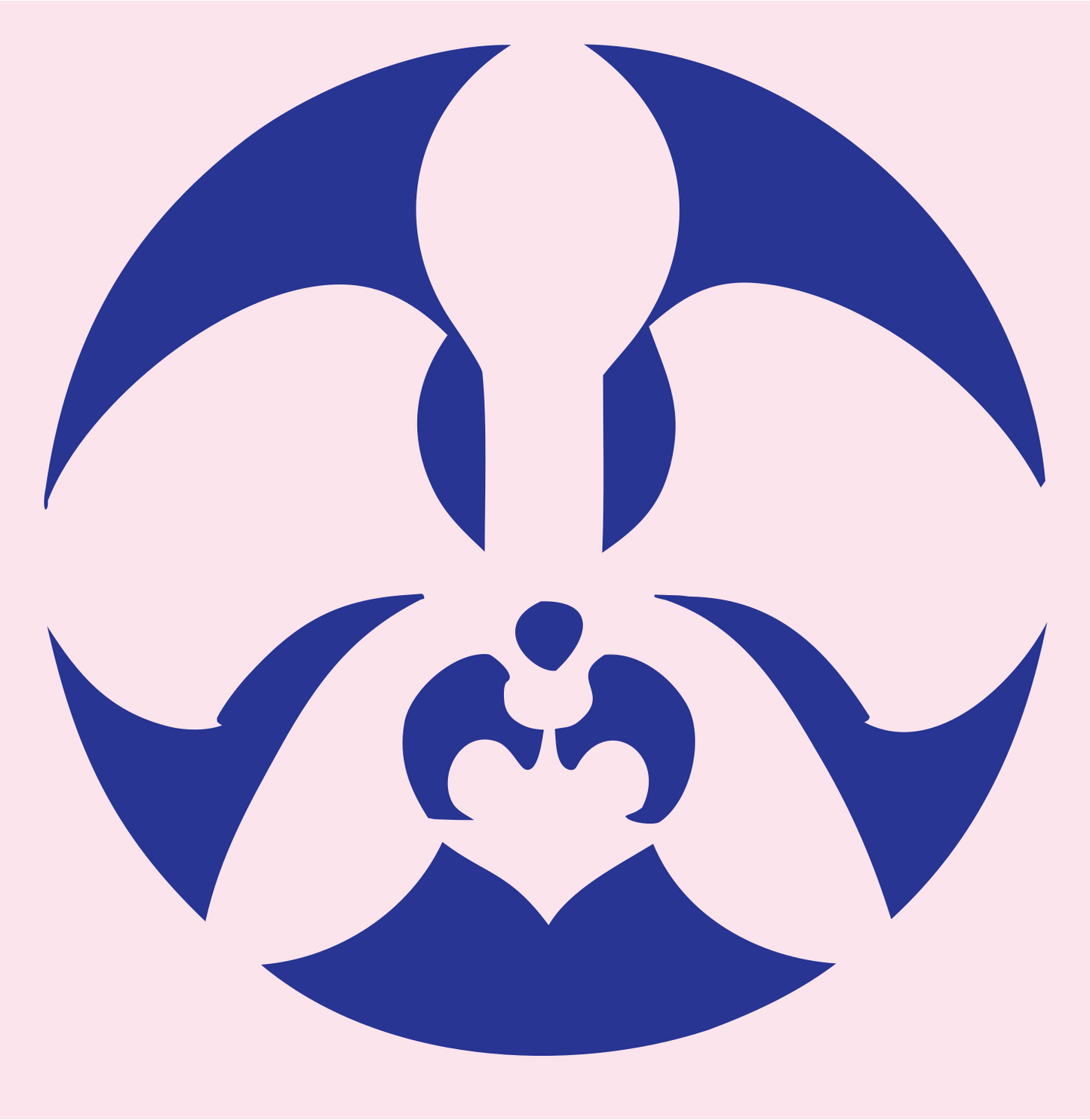 Orchid Negative Space Circle Logo #fce4ec/#283593