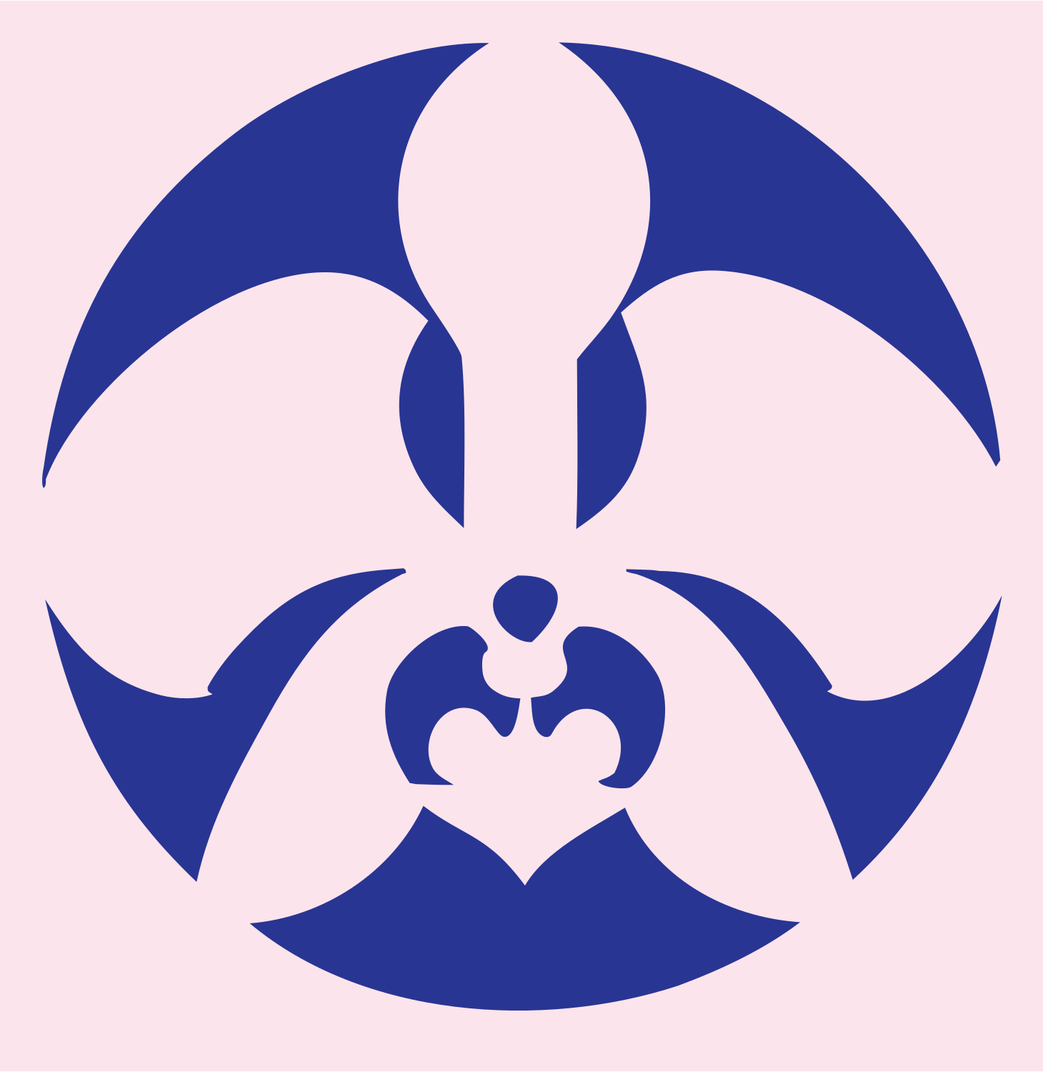 Orchid Negative Space Circle Logo #fce4ec/#283593