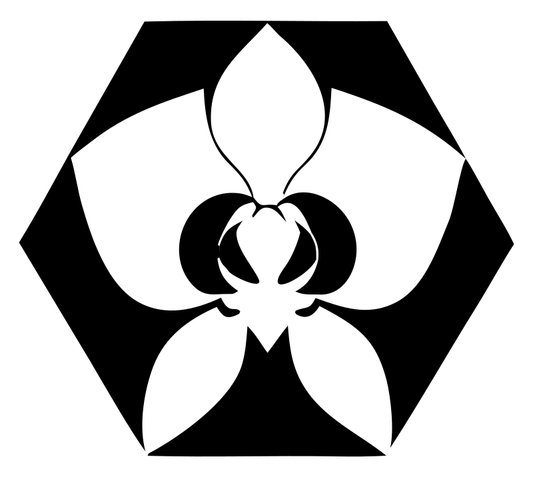 Orchid Hexagon Negative Space Logo