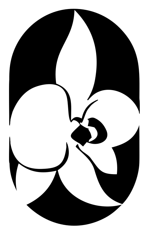 Orchid Oval Negative Space Logo