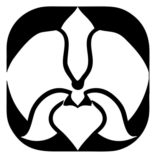 Orchid Heart Negative Space Logo
