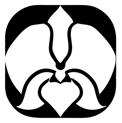Orchid Heart Negative Space Logo #ffffff/#000000