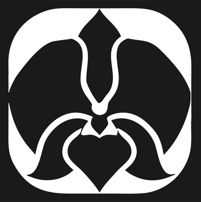 Orchid Heart Negative Space Logo #1a1a1a/#ffffff