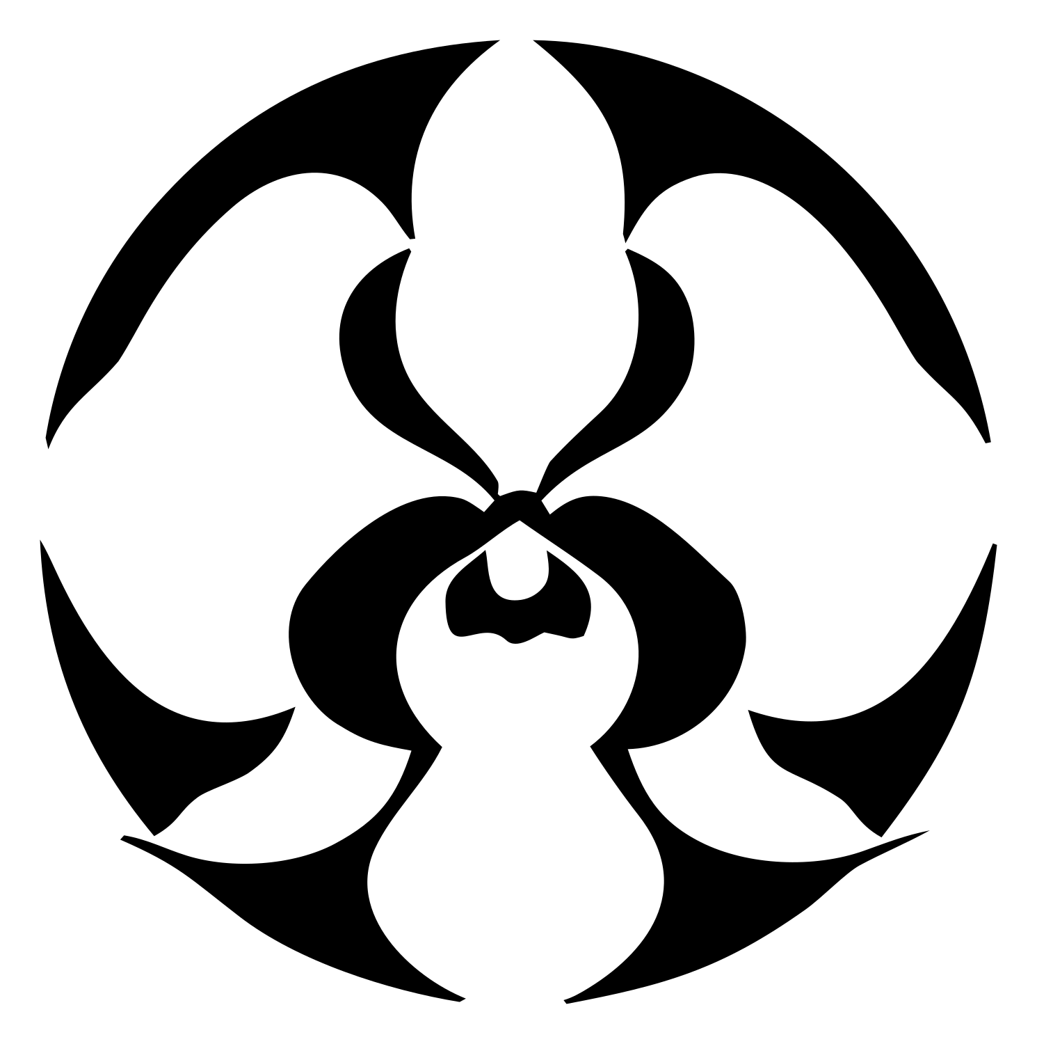 Tribal Orchid Circular Logo #ffffff/#000000
