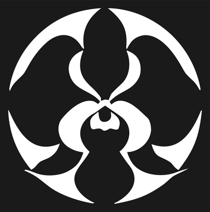 Tribal Orchid Circular Logo #1a1a1a/#ffffff