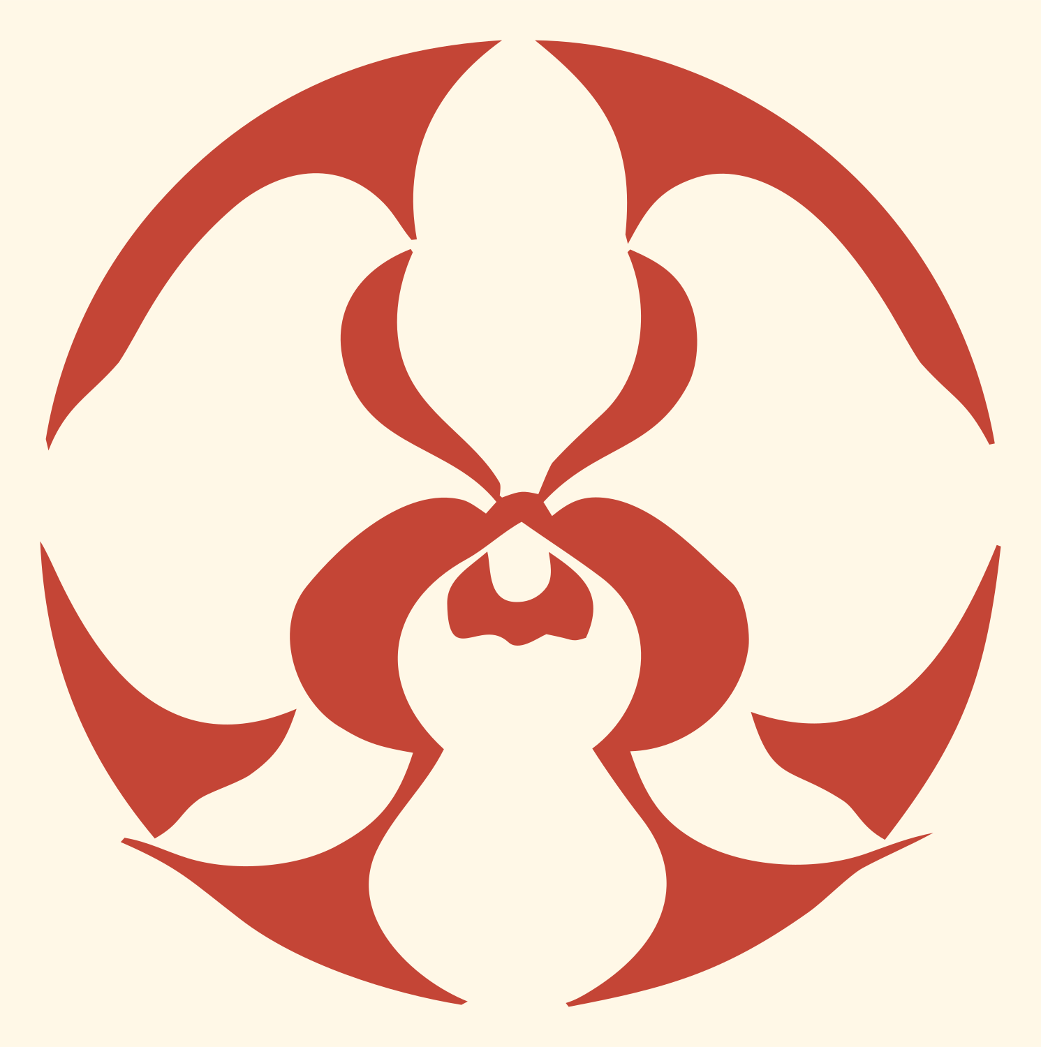 Tribal Orchid Circular Logo #fff8e7/#c44536