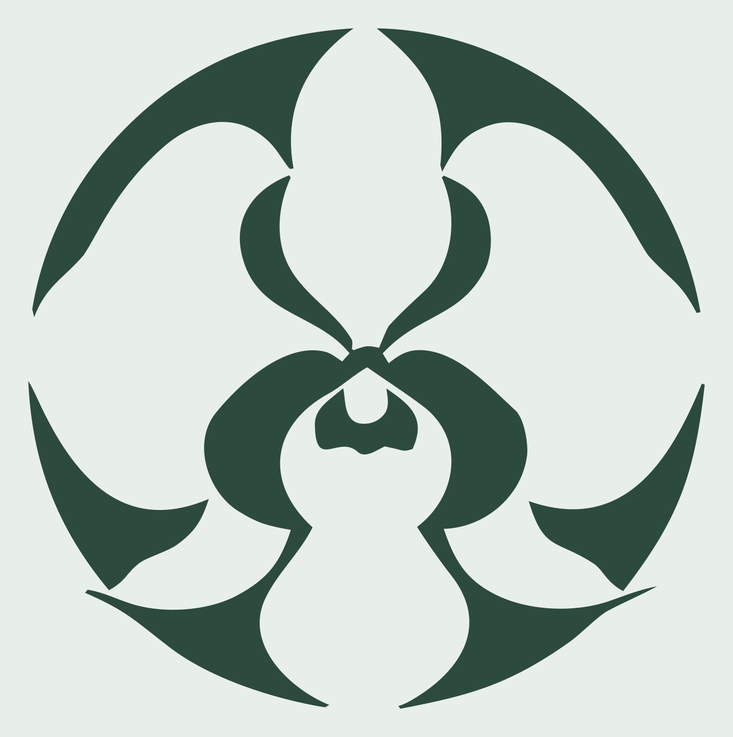 Tribal Orchid Circular Logo #e8efe9/#2d4a3e