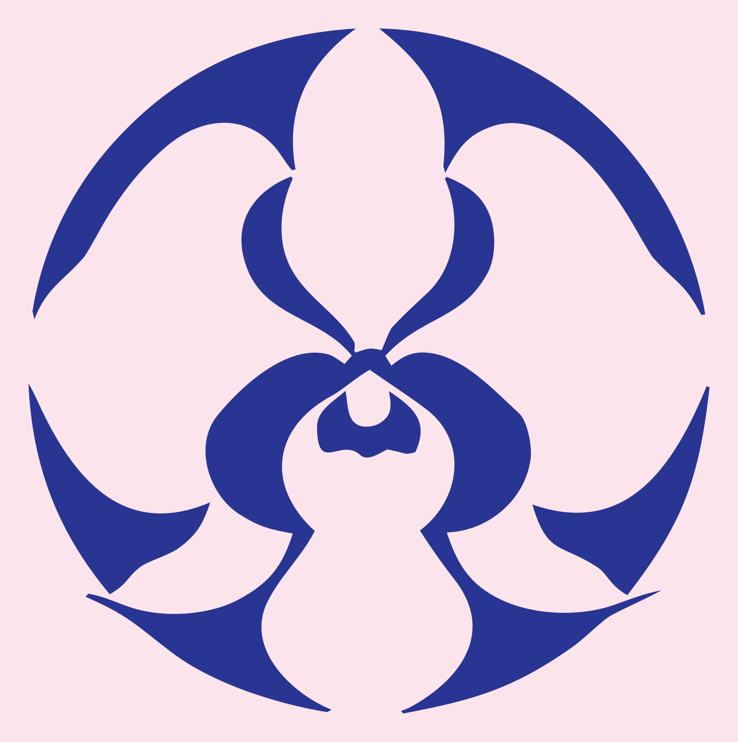 Tribal Orchid Circular Logo #fce4ec/#283593