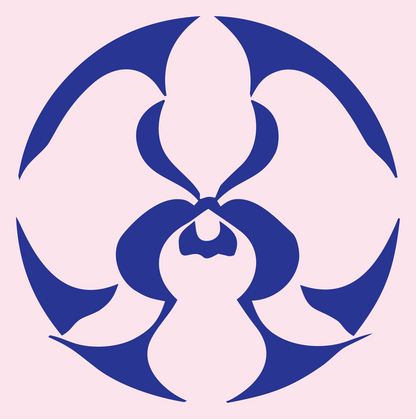 Tribal Orchid Circular Logo #fce4ec/#283593