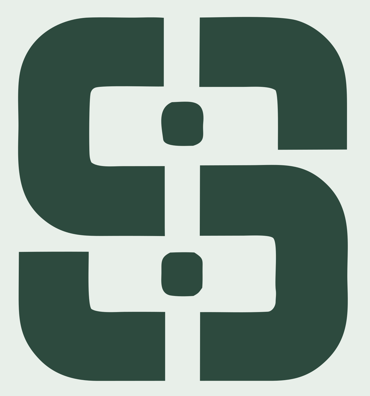 Interlocked S Symbol Logo #e8efe9/#2d4a3e