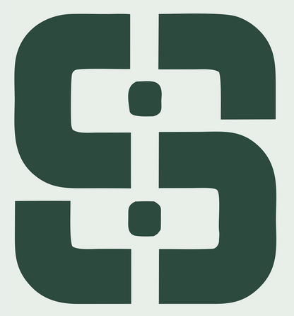 Interlocked S Symbol Logo #e8efe9/#2d4a3e