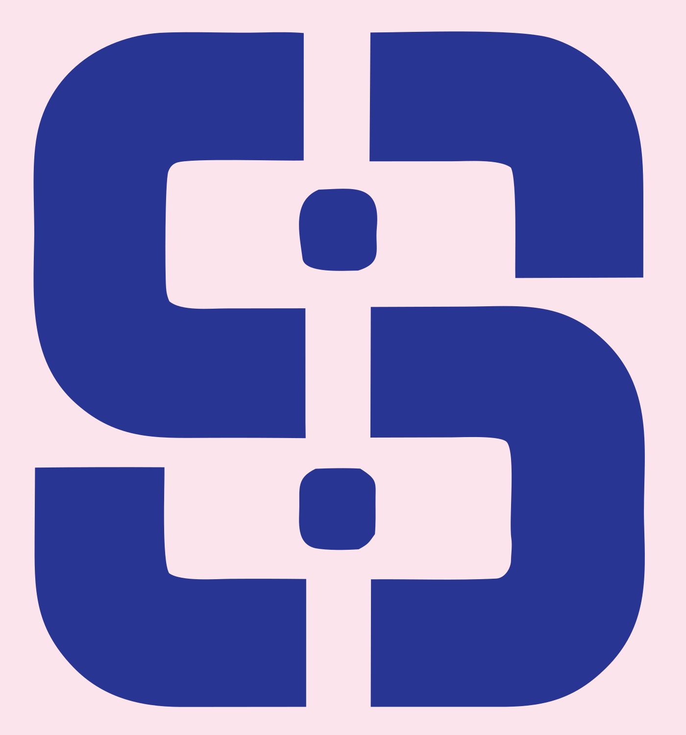Interlocked S Symbol Logo #fce4ec/#283593