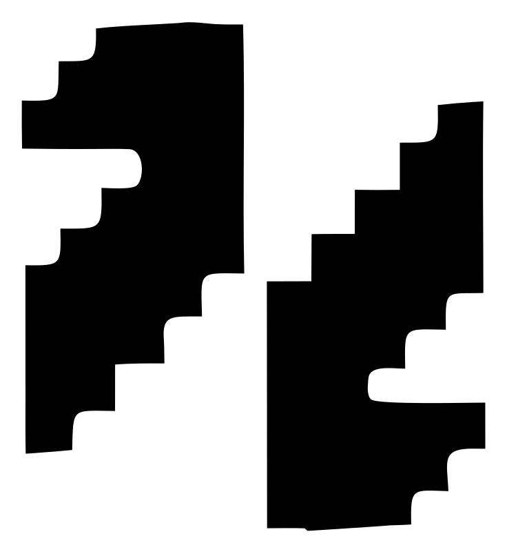Pixel Staircase Yin Yang Logo