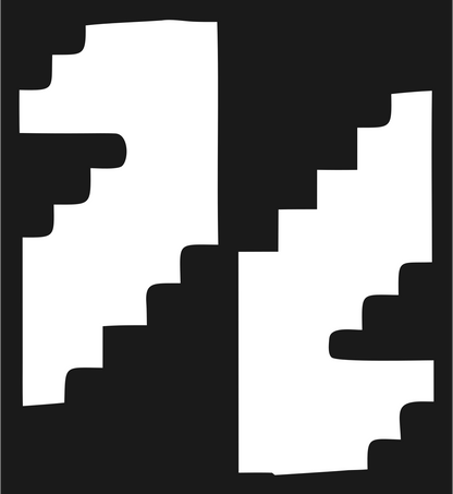 Pixel Staircase Yin Yang Logo #1a1a1a/#ffffff