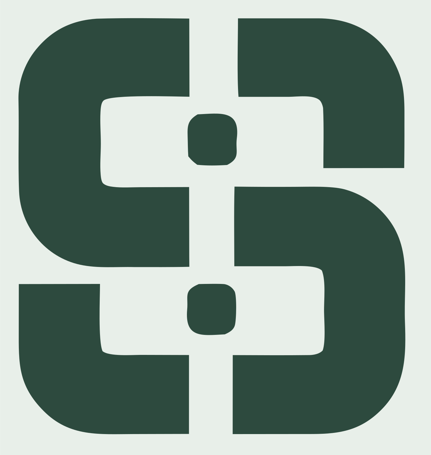 Mirrored S Balance Logo #e8efe9/#2d4a3e