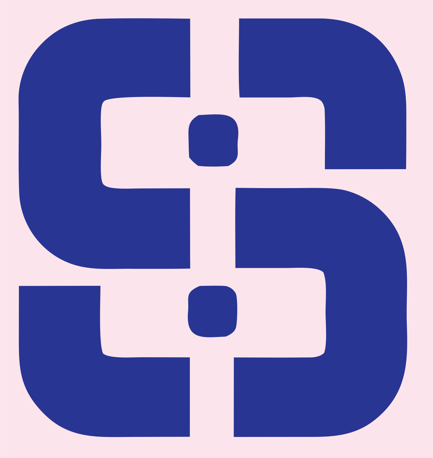 Mirrored S Balance Logo #fce4ec/#283593