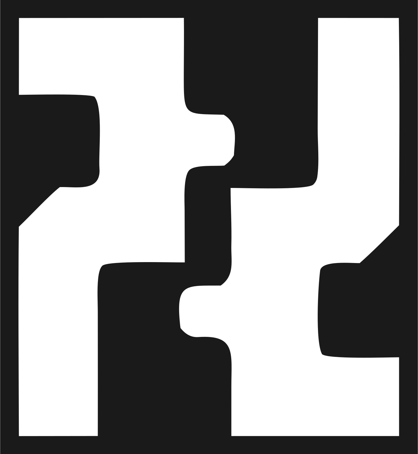 Interlocking Blocks Balance Logo #1a1a1a/#ffffff