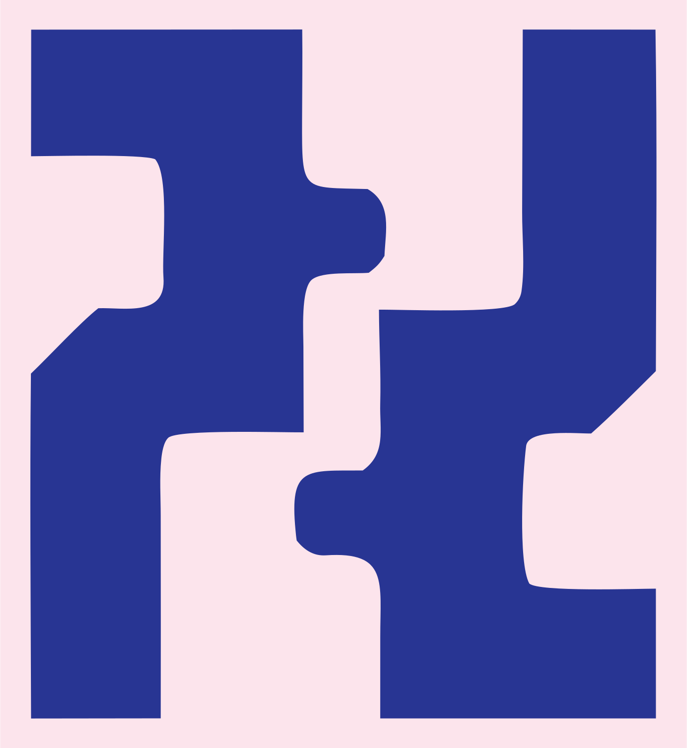 Interlocking Blocks Balance Logo #fce4ec/#283593