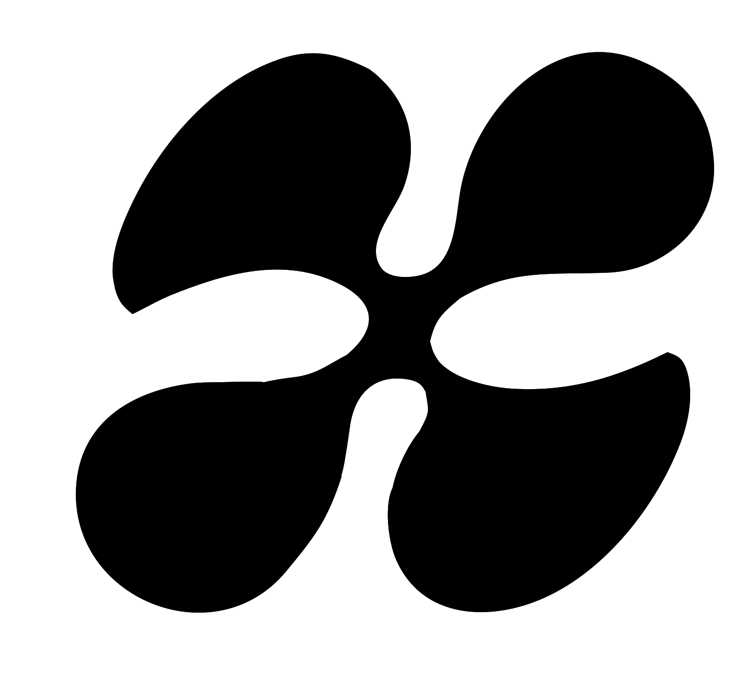 Four Petal Flower Logo #ffffff/#000000