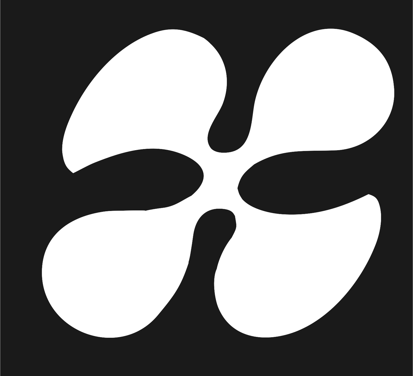 Four Petal Flower Logo #1a1a1a/#ffffff