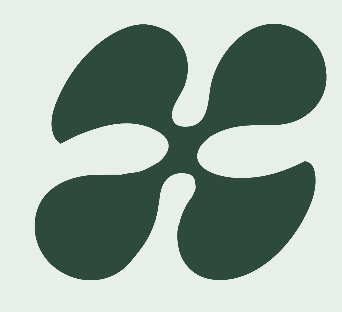 Four Petal Flower Logo #e8efe9/#2d4a3e
