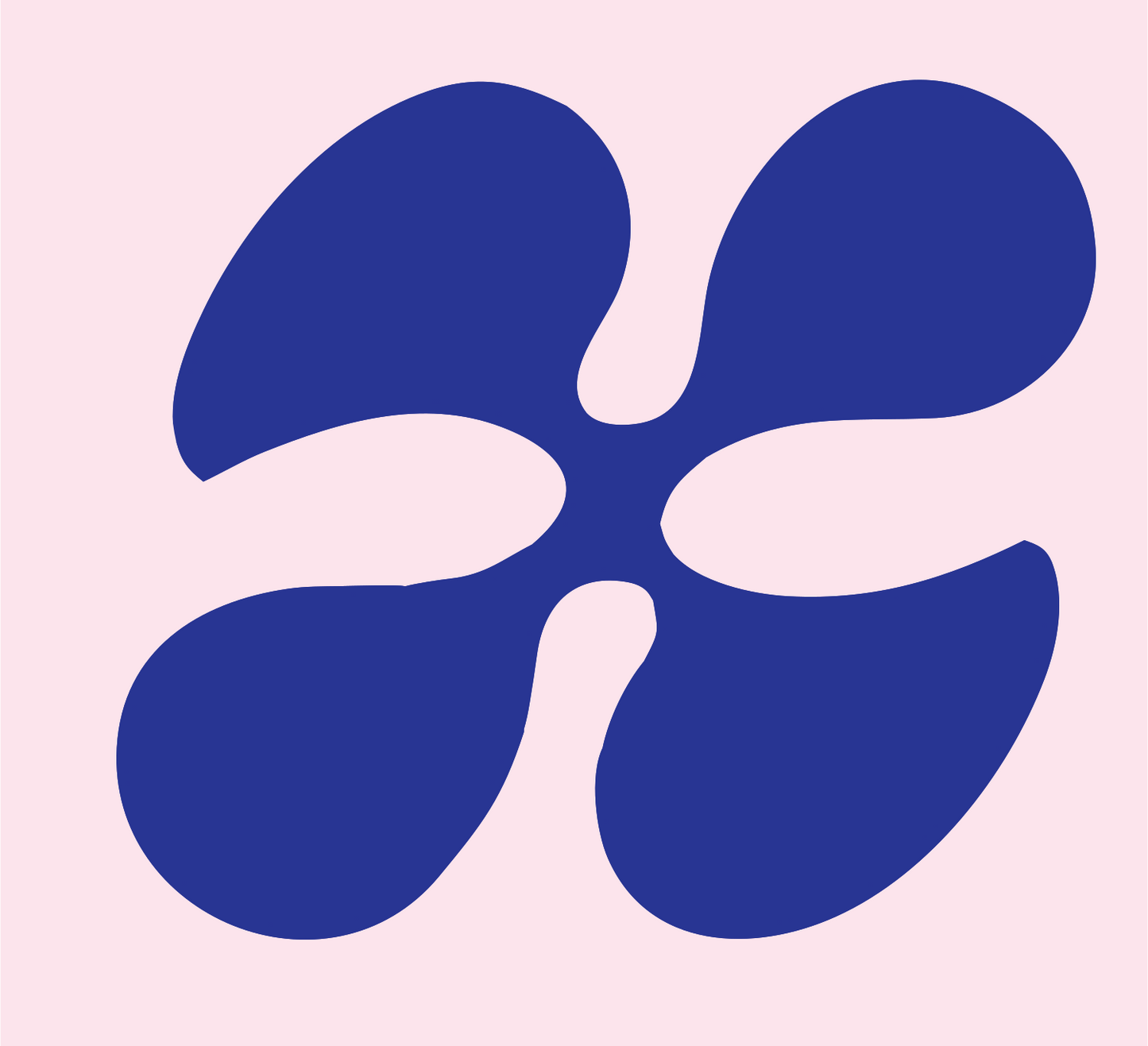 Four Petal Flower Logo #fce4ec/#283593