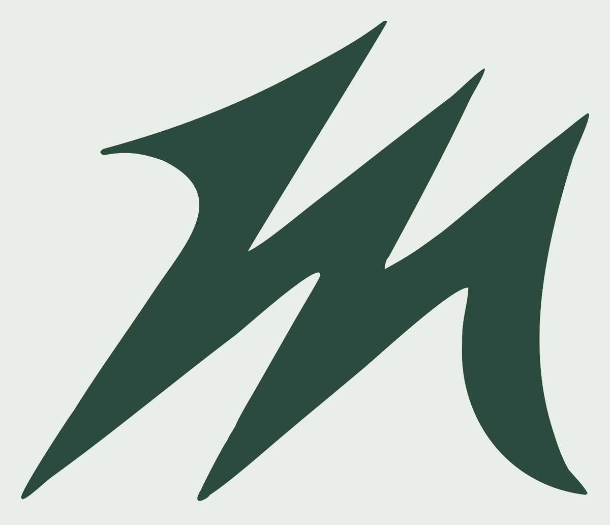 Om Symbol Lightning Logo #e8efe9/#2d4a3e