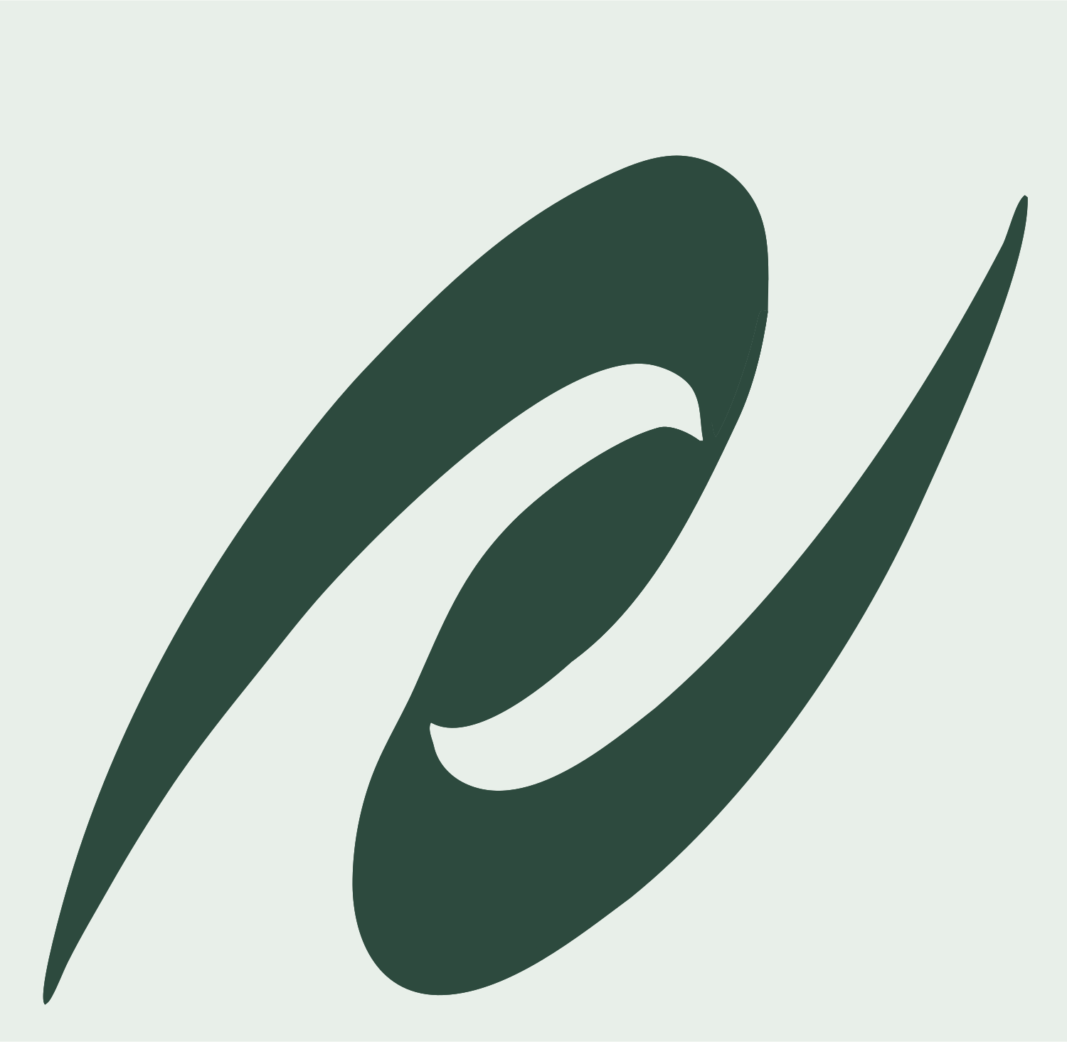 Swirling Om Spiral Logo #e8efe9/#2d4a3e