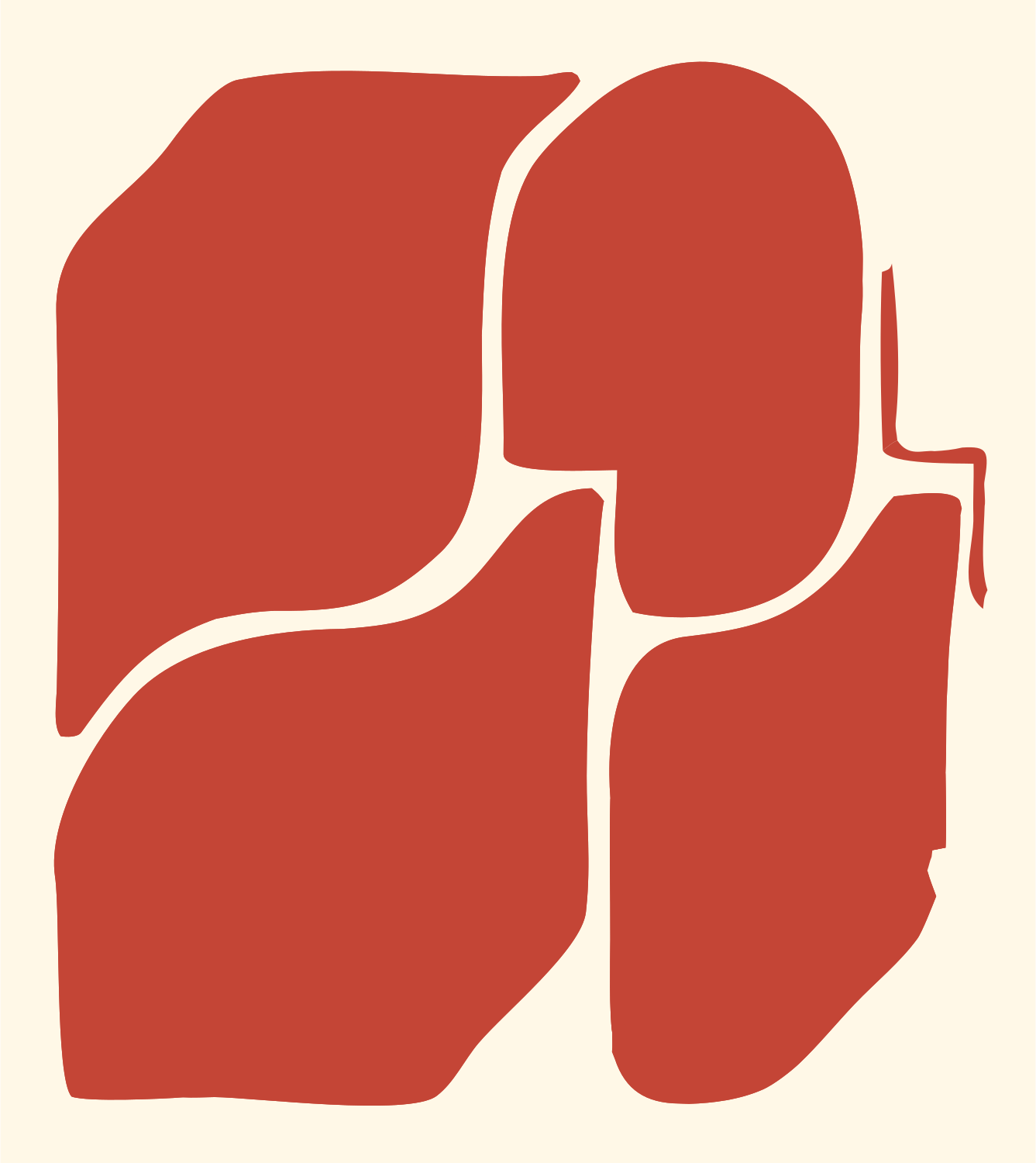 Geometric Om Symbol Icon #fff8e7/#c44536