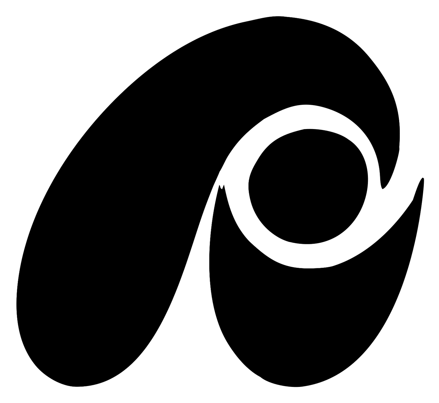 Wave Circle Om Logo #ffffff/#000000