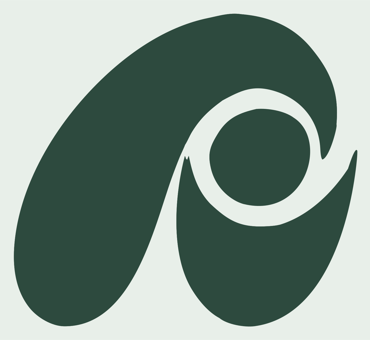 Wave Circle Om Logo #e8efe9/#2d4a3e